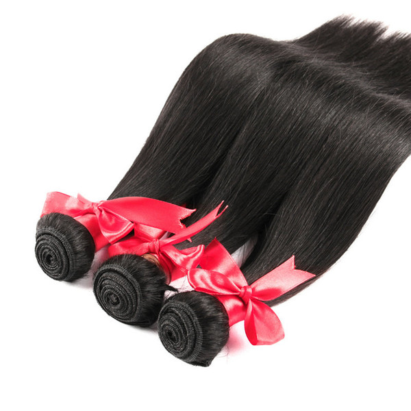 3 Bundles Brazilian Straight Human Hair 8A Brazilian Virigin Hair Weave Silky Straight Unprocessed Brazilian Human Hair Bundles 300g Dyable