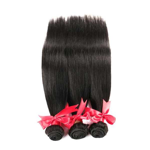 Cheap Brazilian Straight Hair 300g Top Quality Brazilian Human Hair Extensions Virgin Sliky Straight Hair Natural Color Double Weft Weave