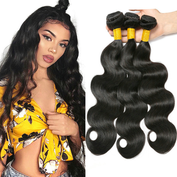 Hot Sale Yavida Brazilian Body Wave Human Hair Extensions Natural Color Double Weft Unprocessed Peruvian Hair Body Wave Bundles 300g Dyable