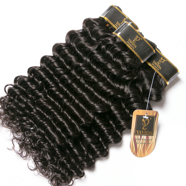 Brazilian Deep Wave Hair 3 Bundles Grade 8A Virgin Brazilian Deep Curly Human Hair Weave Extensions Wholesale Human Hair Weaves Total 300g