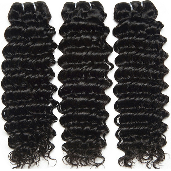 Yavida Brazilian Deep Wave 3 Bundles Brazilian Deep Curly Hair Extensions 300g 8A Grade Top Quality Virgin Deep Wave Human Hair