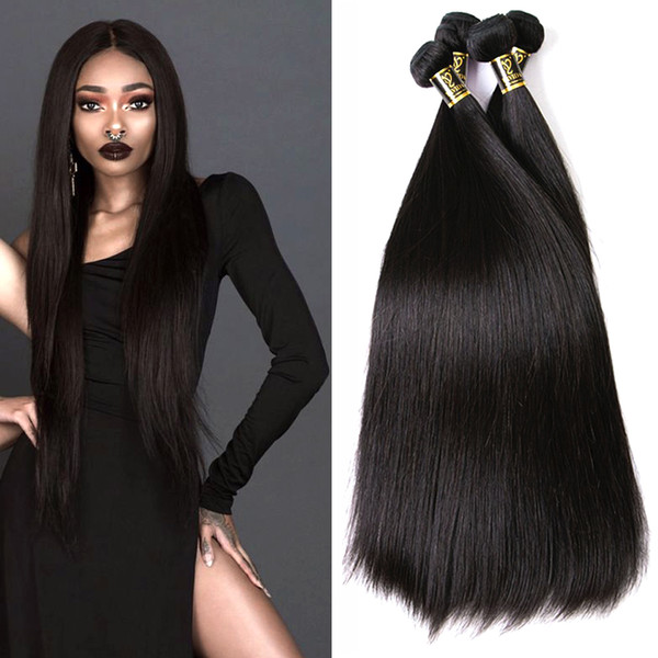 Best Quality Brazilian Human Hair Extensions Wholesale Sliky Straight Hair Bundles Natural Color Brazilian Peruvian Malaysian Hair Weave