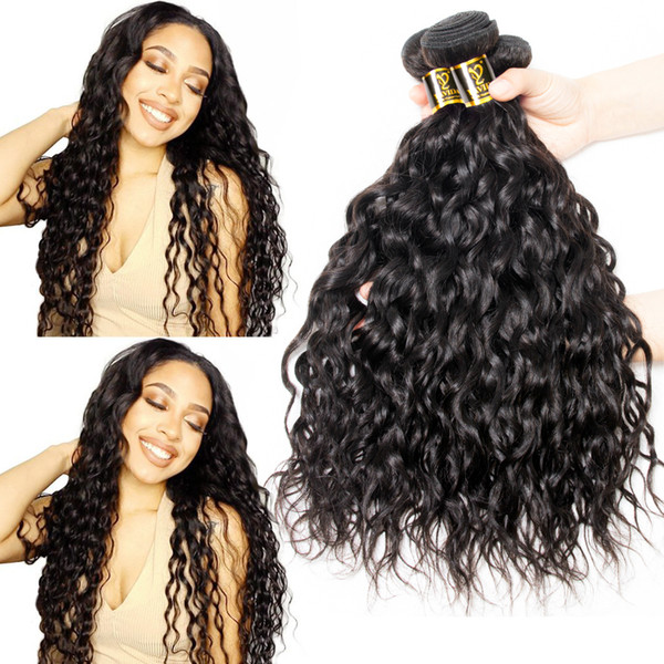 Yavida Malaysian Water Wave Bundles Unprocessed Malaysian Curly Human Hair Extensions 8A Grade Malaysian Virgin Hair Weave Natural Color