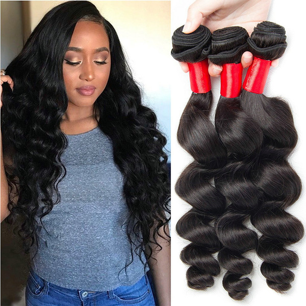 Yavida Peruvian Loose Wave Hair Bundles Peruvian Human Hair Extensions Total 300g 8A Unprocessed Peruvian Hair Loose Wave Bundles