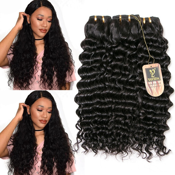 Yavida Brazilian Human Hair Deep Wave 300g Brazilian Deep Wave Hair Bundles Extensions 8A Grade Top Quality 100% Human Hair Deep Curly