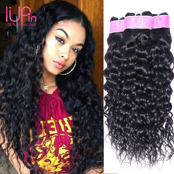 4 Bundles Water Wave Human Hair 95g-105g Per Hair Bundles 8A Brazilian Virgin Hair Natural Color Unprocessed Virgin Brazilian Products IUPin