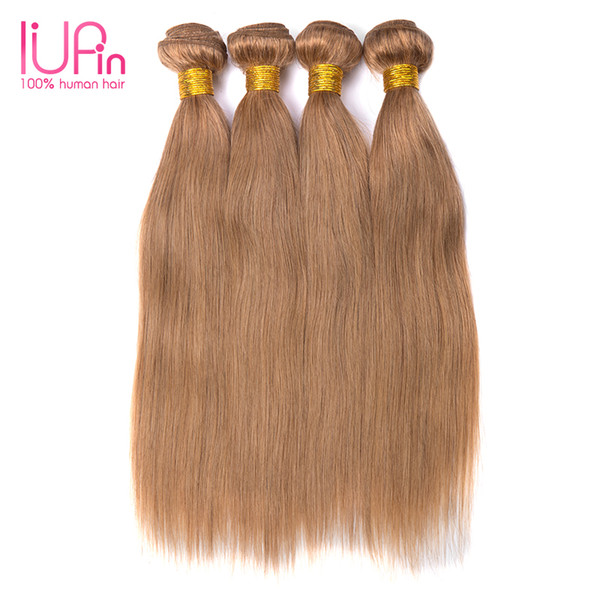 Brazilian Malaysian Indian Combodian Human Hair Weft Color 27 Human Hair Weaving Peruvian Virgin Hair Straight Weaves 4 Bundles IUPin Hiar