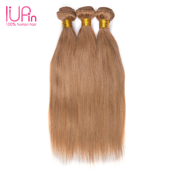 Light Brown Color 27 Human Hair Weaving Straight Weaves Peruvian Virgin Hair 3 Bundles Brazilian Malaysian Indian Combodian Human Hair Weft