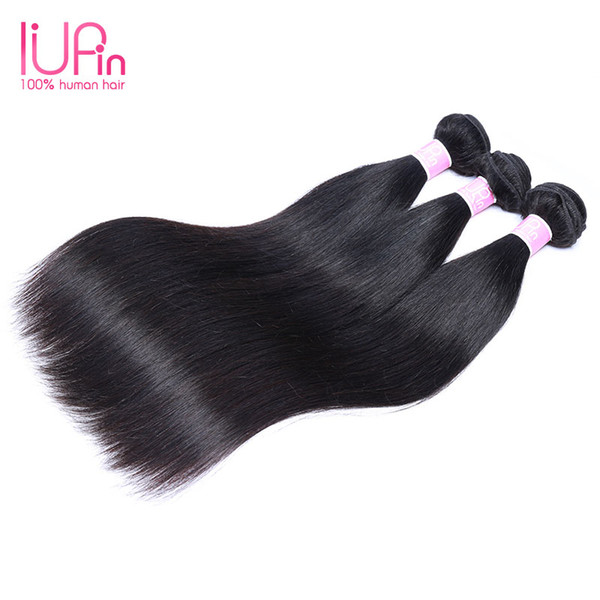 Brazilian Malaysian Peruvian Indian Hair Straight Hair Weaving 8''28'' 3 Bundles Straight Human Hair Indian Weave Natural Black For Sale