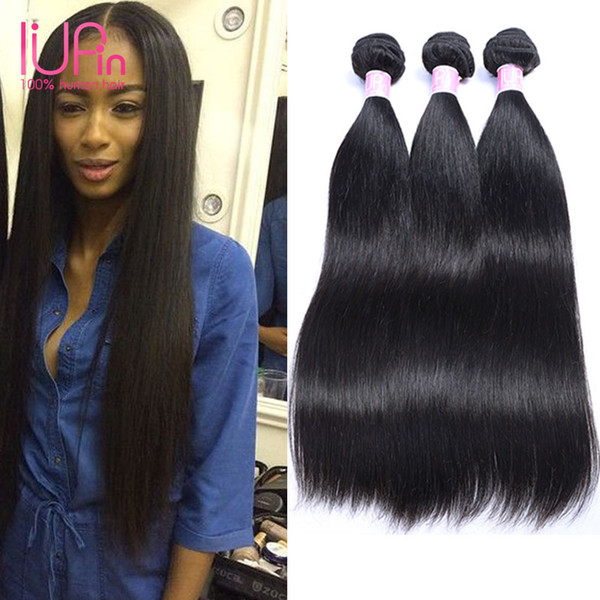 Brazilian Straight Hair 3 Bundles IUPin Virgin Human Hair Extensions Remy Hair 100% Unprocessed Natural Color Double Weft