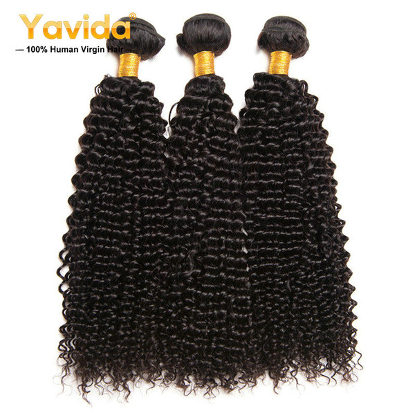 Hot Sale100g x 3 Brazilian Kinky Curly Bundles 100%Unprocessed Human Hair Weaves Bundles Machine Double Weft For Black Women Coloring