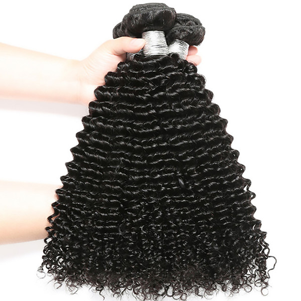 Brazilian Kinky Curly Hair 3PCS Virgin Human Hair Extensions Cheaper Brazilian Curly Weave Human Hair Bundles Natural Color Can Be Dyed