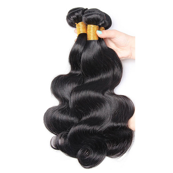 Musi Hair 100% Remy Human Hair Bundles Extension Indian Hair 3 Bundles Body Wave Free 