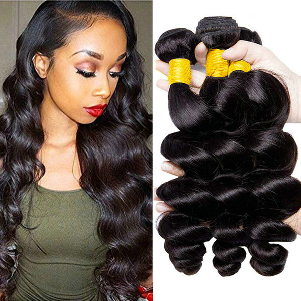 Musi Peruvian Loose Wave 3 Bundles 100% Unprocessed Virgin Human Hair Extension Loose Wave Bundls Peruvian Hair For Black Women