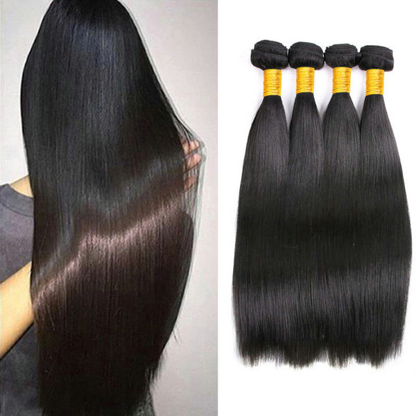 8A Virgin Peruvian Straight Human Hair 4Bundles 100% Unprocessed Human Hair Straight Weave Hair Bundles Extension 