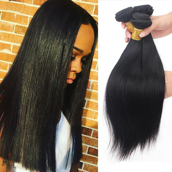 8A Peruvian Straight Virgin Hair Wefts 3 Bundles Natural Black 100% Unprocessed Peruvian Straight Human Hair Extensions Cheap Peruvian Hair