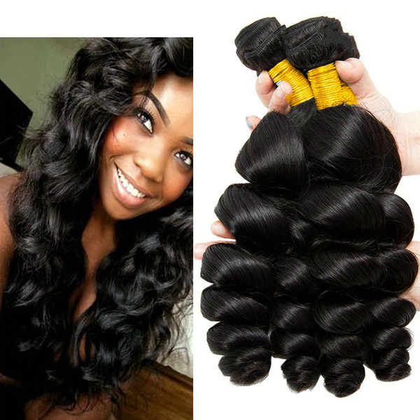 Musi 100% Unprocessed Human Hair 3 Bundles Loose Wave Peruvian Virgin Human Hair Natural Color For Black Women