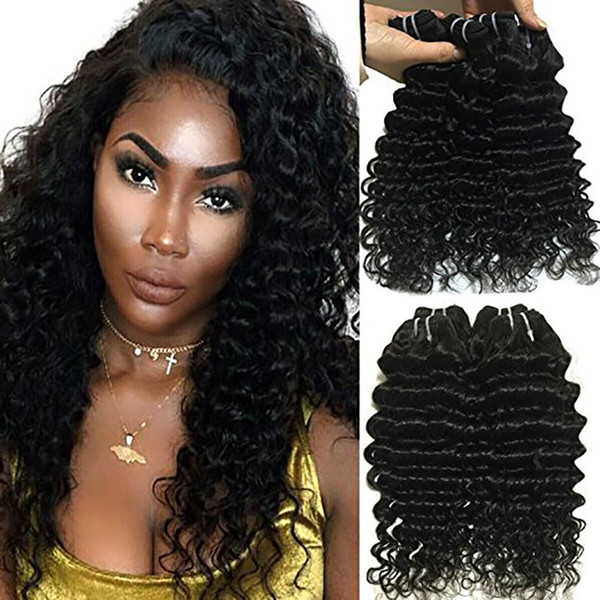 Deep Wave Human Hair Weave Bundles Natural Color 100% Remy Brazilian Human Hair Extensions 3pcs/lot