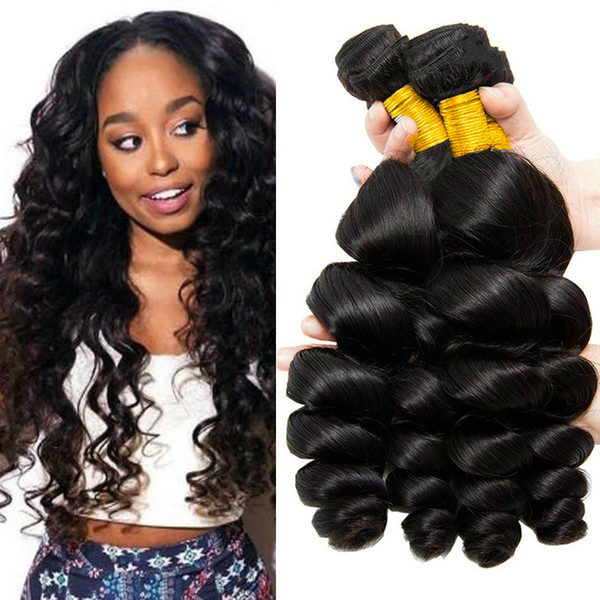 Musi 8A Brazilian Loose Wave 3 Bundles 100% Unprocessed Human Hair Extension Natural Color Can Be Dyed Any Color