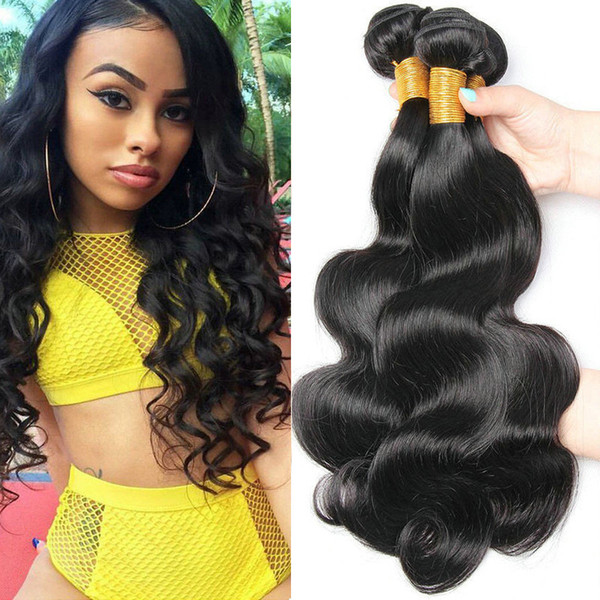 Musi Peruvian Body Wave Hair Bundles 100% Unprocessed Human Hair Extension Body Weave Bundles Peruvian Hair Natural Color Can Be Dyed