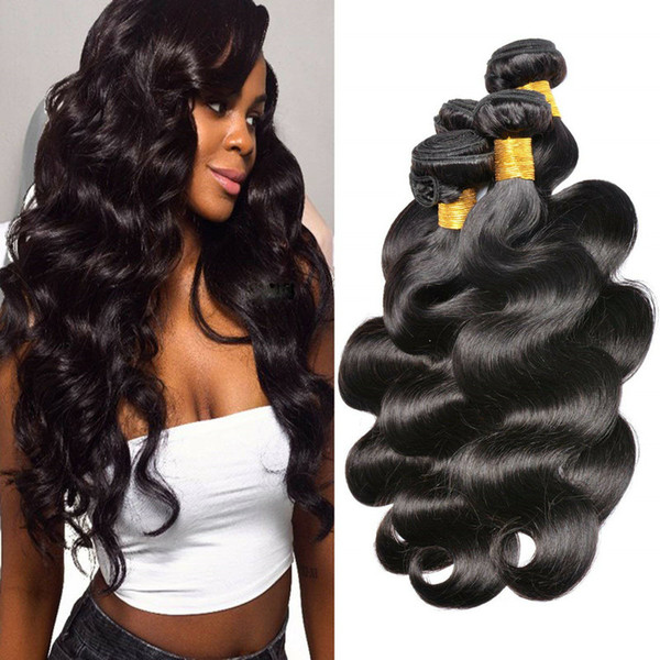 Musi 8A Peruvian Virgin Hair Body Wave 4 Bundles 100% Remy Human Hair Extension Body Weave Natural Color 100g/pc Total 400g