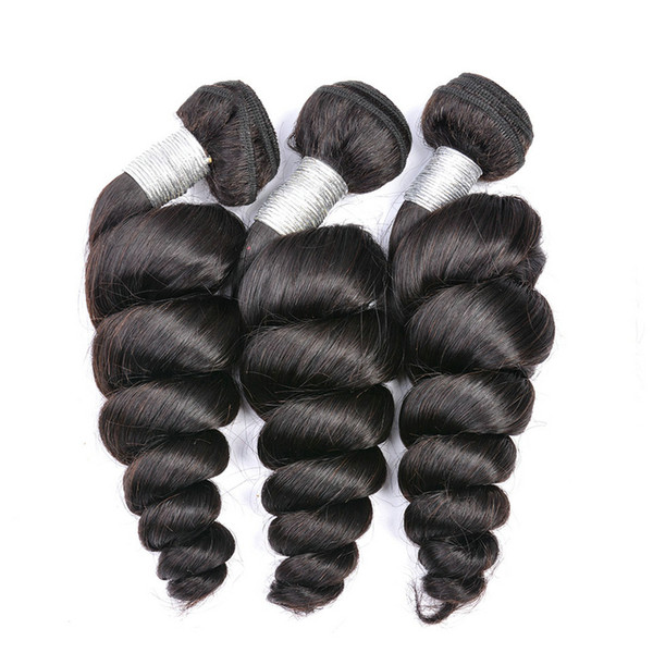 100% Unprocessed Virgin Brazilian Hair 3 Bundles Loose Wave Human Hair Weaves 3Bundle 8A Brazilian Loose Wave Bundle Extension Weft