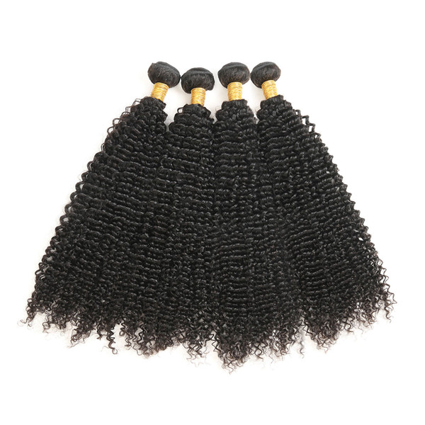 Brazilian Curly Human Hair 4 Bundles 100% Human Hair Non-Remy Hair Weaves 8-28Inch Natural Black Color Can Be Mixed 