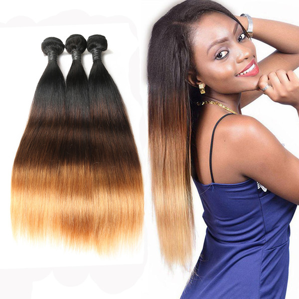 Indian Straight Ombre human Hair Weave Bundles Remy Hair 10-30 inch ombre Hair Extension 3 PCS T1B/4/30