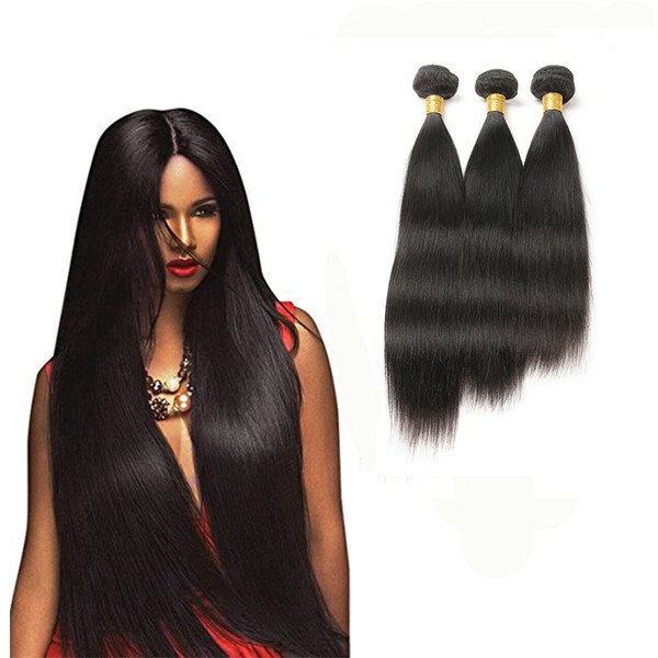 MalaysianStraight Hair Weave Bundles 3 Bundles Human Hair Extensions Non Remy Hair Bundles Deals Natural Color