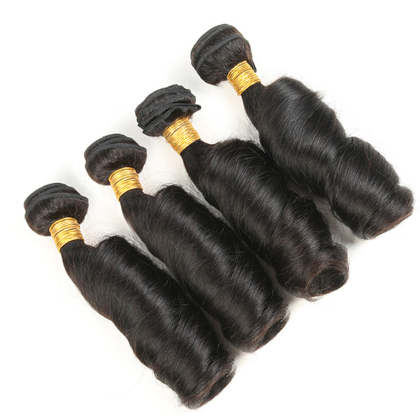 Peruvian Funmi Curly Hair Weave 4 Bundles 100% Human Hair 12-28 Inch Natural Color