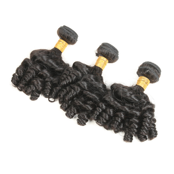 Brazilian Fummi Curly Virgin Human Hair 3 Bundles Natural Color For Salon Low Ratio Hair Extension