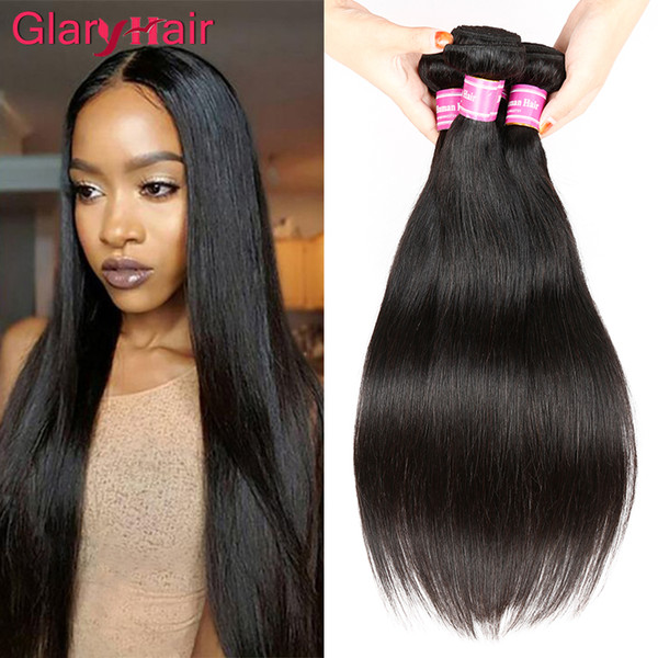 Lady's Wholesale Virgin Peruvian malaysian Brazilian Hair Extension Top Qaulity Straight Human Hair Bundles Glary Hair Weft 