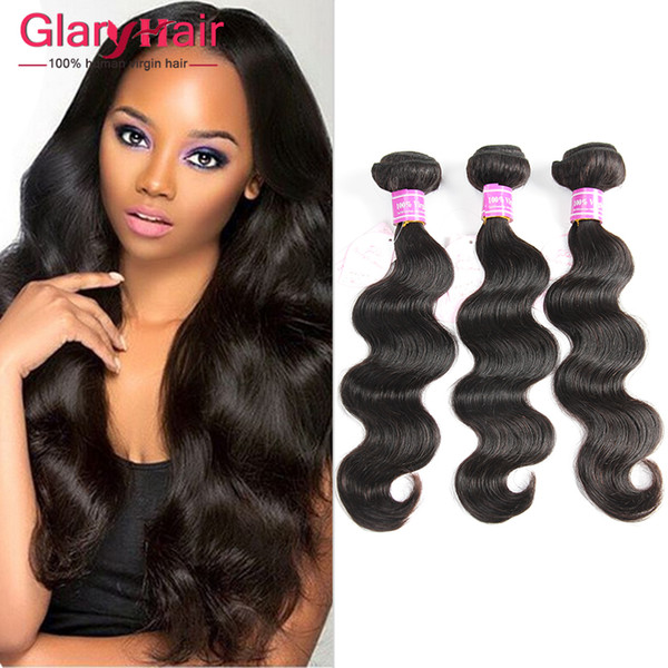 8a Grade Brazilian Body Wave Weave Remy Human Hair Bundles Indian Mink Brazilian Peruvian Hairs Unprocessed Hair Weft Bundle Wavy Free Bangs