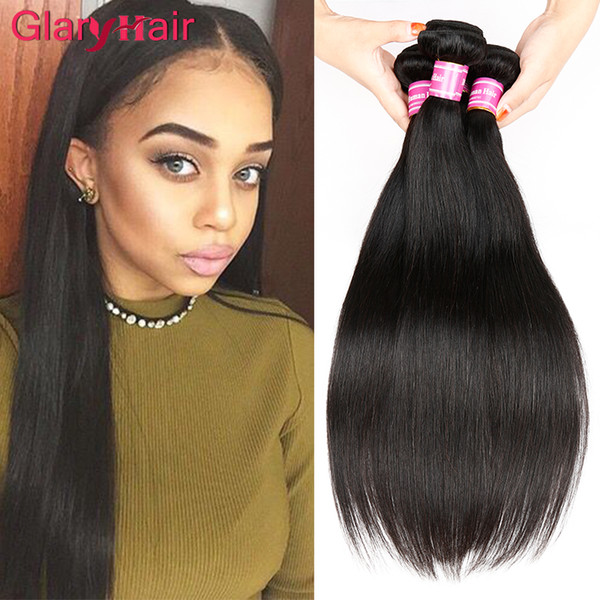 Glary Wholesale Brazilian Virgin Human Hair Bundles Straight Peruvian Hair Weave Malaysian Indian Cambodian Virgin Hair Extensions 6pcs lot