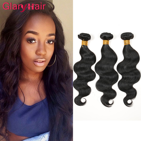 Glary Remy Human Hair Weaves Peruvian Malaysian Indian Cambodian Mongolian Brazilian real hair body wave virgin free