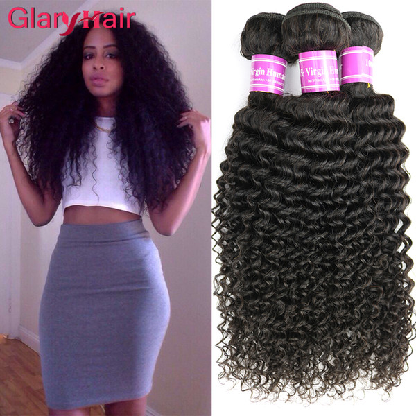 Glary Unprocessed Brazilian Virgin Kinky Curly Hair Extensions Remy Human Hair Weaves Bundles Cheap Brazilian Human Kinky Curly Hair Wefts