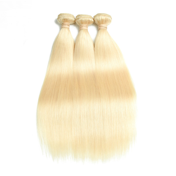 Brazilian Vingir Hair Bundles Blonde Straight Color 613 Brazilian Virgin Hair Unprocessed 3 Bundles Straight Human Hair Weave Bundles