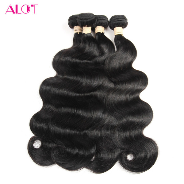 ALOT Hair Body Wave 10 Bundles Brazilian Peruvian Malaysian Indian Human Hair Soft and Smooth 100% Unprocessed Extensions 10-24inch