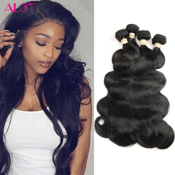 9A Grade mink Malaysian Peruvian Brazilian hair 4 bundles body wave cheap hair weaves extensions sale 100G/Bundles ALOT