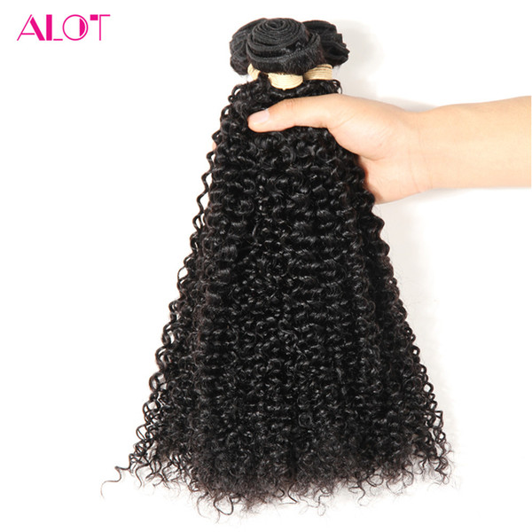 ALOT Malaysian Human Hair Bundles Kinky Curly Weave Human Virgin Hair Bulk 3 Bundles 100% Unprocessed Natural Color Extensions 8-28inch