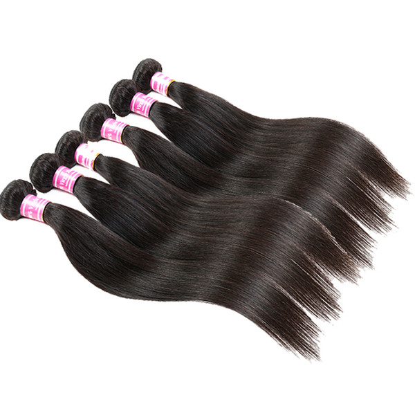 Cheap Remy Human Hair Extensions Natural Color Peruvian Indian Malaysian Mongolian Cambodian Brazilian Virgin Straight Hair Weave Bundles