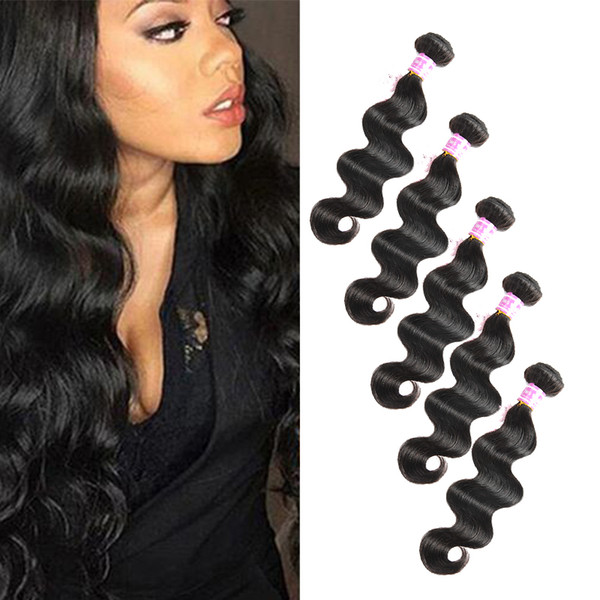 Unprocessed Virgin Human Hair Weaves Extensions Natural Color Body Wave Wet And Wavy Hair Bundles Cambodian Mongolian Peruvian Malaysian