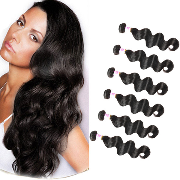 Brazilian Human Hair Bundles Body Wave Human Hair Weaves Malaysian Indian Mongolian Cambodian Unprocessed Wholesales Natural Black Body Wave