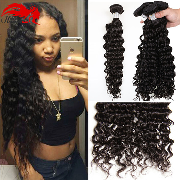 Brazilian Virgin Hair Deep Curly Wave Human Remy Hair Weave 3Pcs Brazilian Deep Wave Bundles, Kinky Curly Brazillian Hair