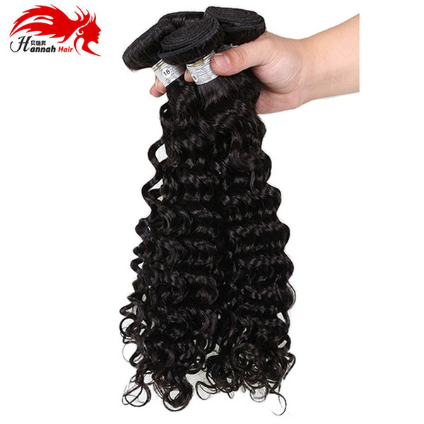 Hannah Product Indian Virgin Hair Deep Wave 3 Bundle Deals Grade beauty Virgin Indian Deep Curly Hair Indian Deep Wave Hair Extension