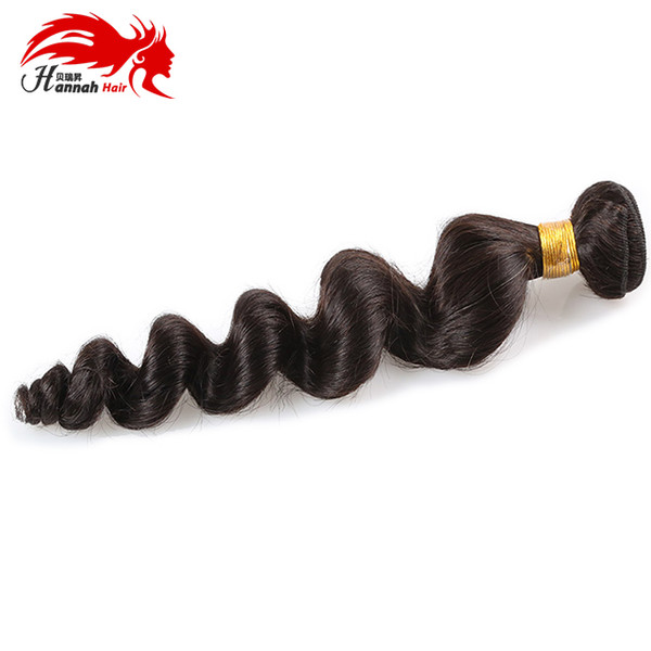 Hannah Brazilian Loose Wave Bundles Remy Hair Weave 100% Human Hair Bundles 3PC Double Weft Hair Weaving Natural Color