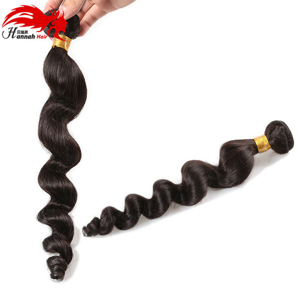 Hannah Product Loose Wave Brazilian Hair Weave Bundles Remy Human Hair Extensions Hair Weaving Natural Color