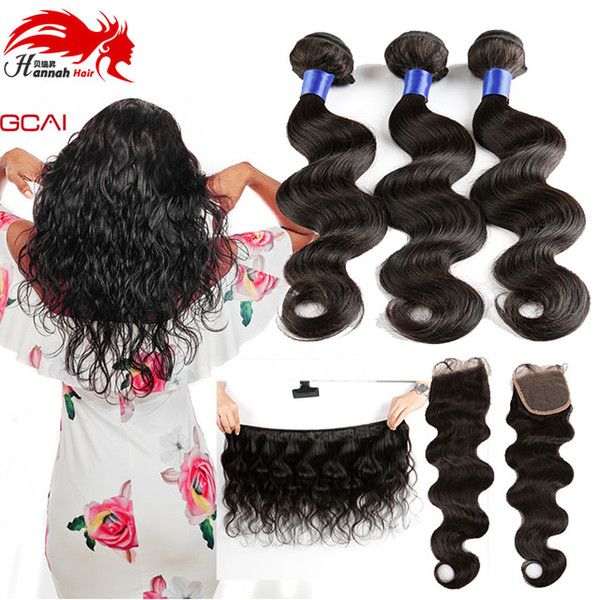 Brazilian body wave With Closure 3 bundles with closure Brazilian virgin hair With Closure Brazillian Hair