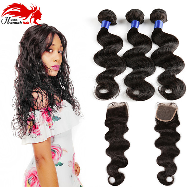 Brazilian Virgin Hair With Closure Cheap Brazilian Body Wave Hair Bundles With Lace Closure Human Hair Weave 3 Bundles Weaves