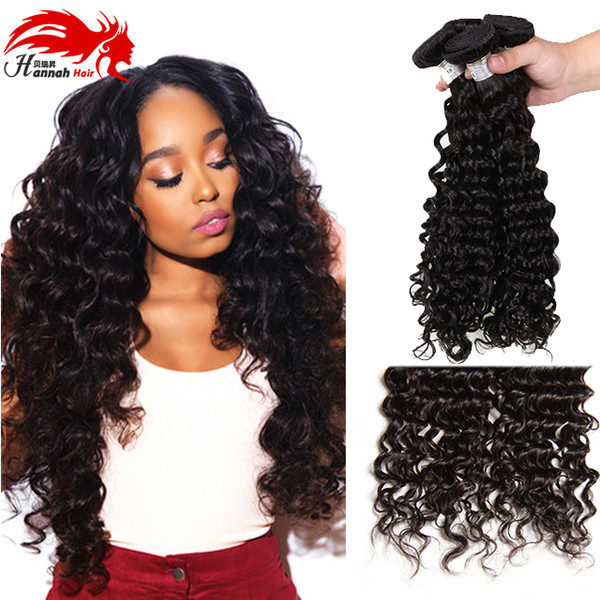 Cheap Brazilian Deep Wave 3 Bundles Hannah Hair Extensions Unprocessed Brazilian Deep Curly Virgin Hair Hot Sale